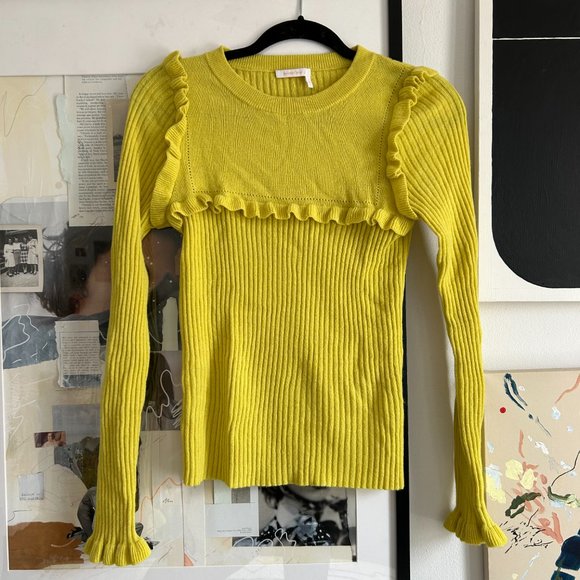 See by Chloe | Yellow Alpaca Crew Neck Sweater | Size S - Picture 2 of 5